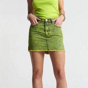 Stylish Green Denim Skirt